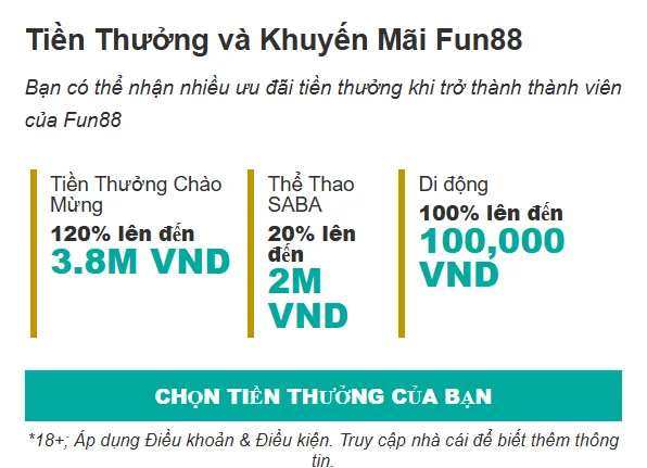 khuyến mãi của Fun88